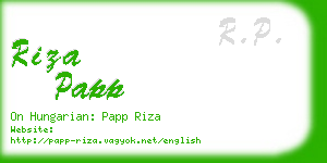 riza papp business card